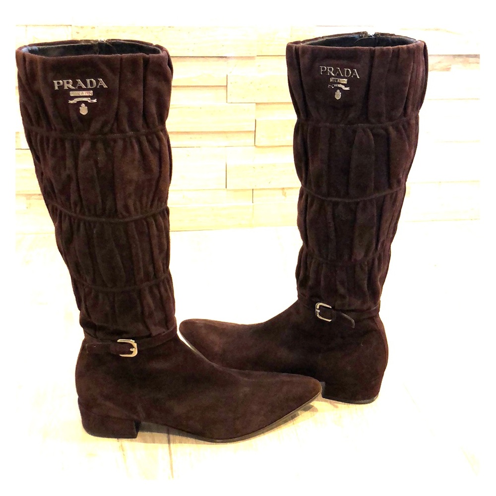 Prada Brown Suede Boots! AUTHENTIC